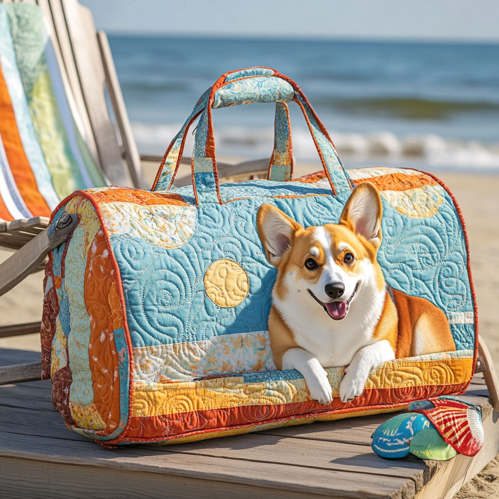 Quilted Travel Bag with Sunny Motif by Louise London