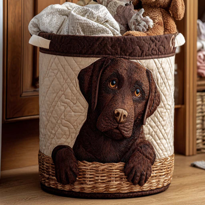 Quilted laundry basket with a sweet-eyed animal NCU0NNT1752
