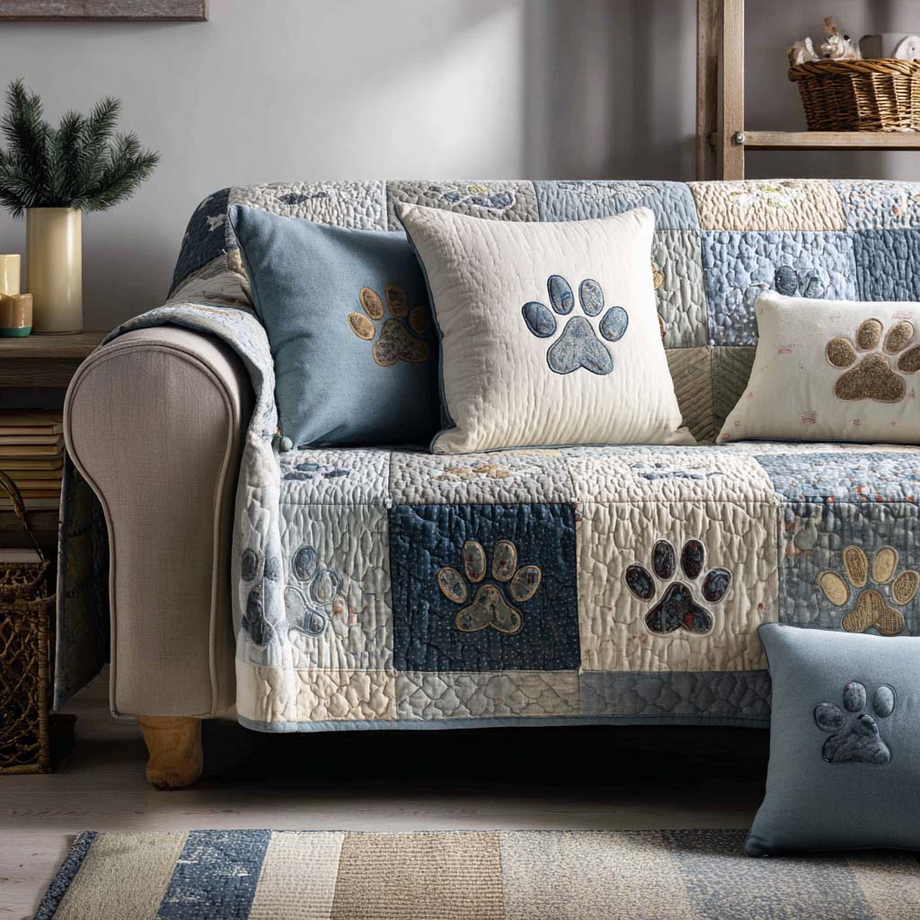 Quilted sofa cover with sweet prints – Louise London