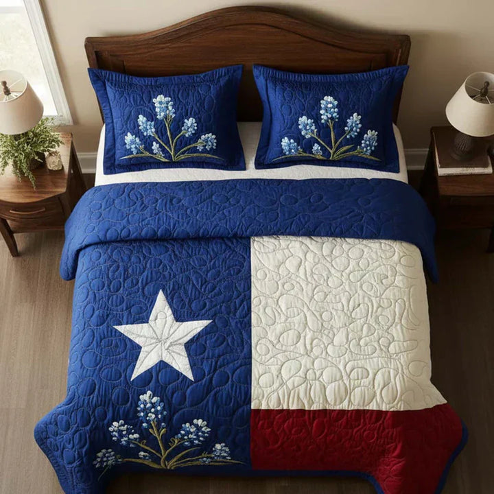 3-Piece Quilted Bed Linen Set - Texas Pride by Louise London - product image 4