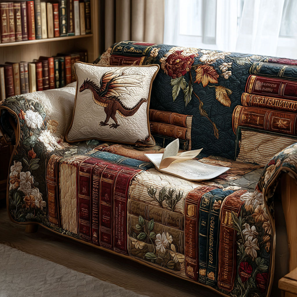 Quilted sofa cover for reading corner – Louise London