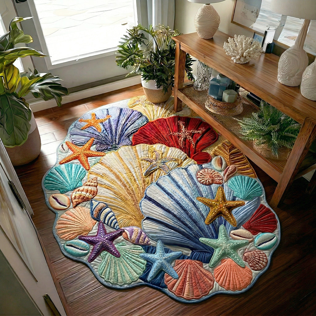 Custom Area Rug in Tidal Whisper Shell Shape NCU0PT11677