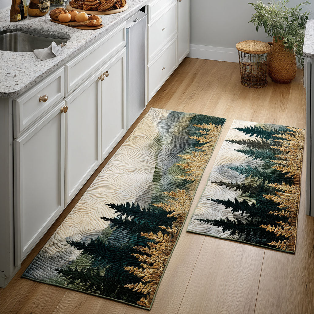 Non-slip kitchen rug with woodland valley by Louise London