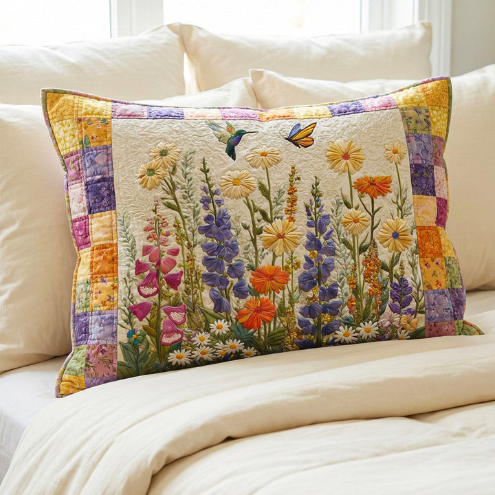 Quilted cushion cover with timeless floral charm NCU0NT12230