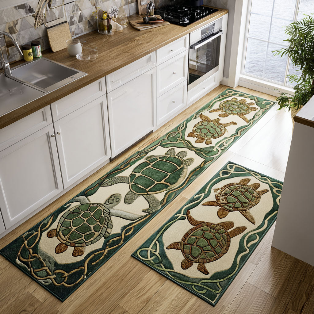 Non-slip Kitchen Rug with Travel Inspiration by Louise London