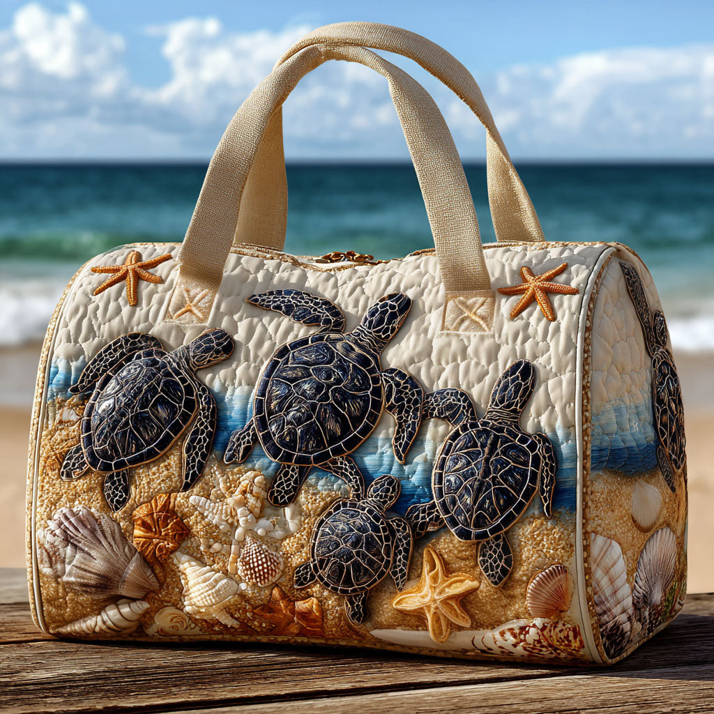Quilted Shoulder Travel Bag with Delicate Small Prints by Louise London