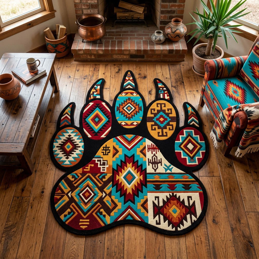 Custom Area Rug Tribal Paw Shape NCU0TD2623