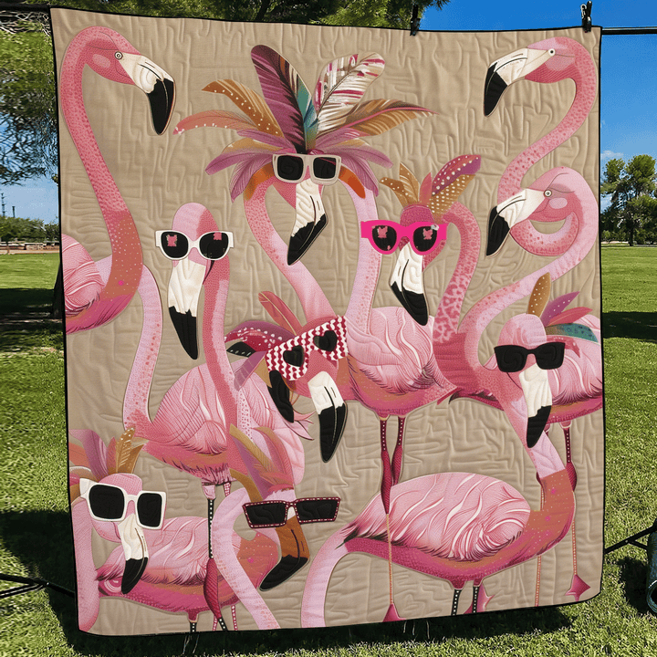 Tropical Flamingo Delight Quilted Blanket – Louise London quilted blanket