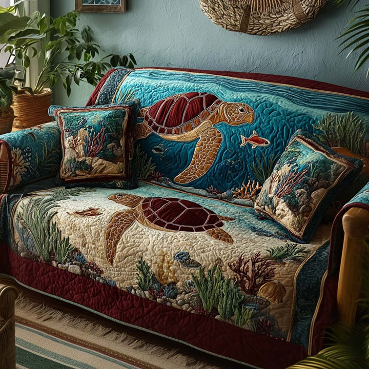 Quilted Sofa Cover with Turtle – Louise London