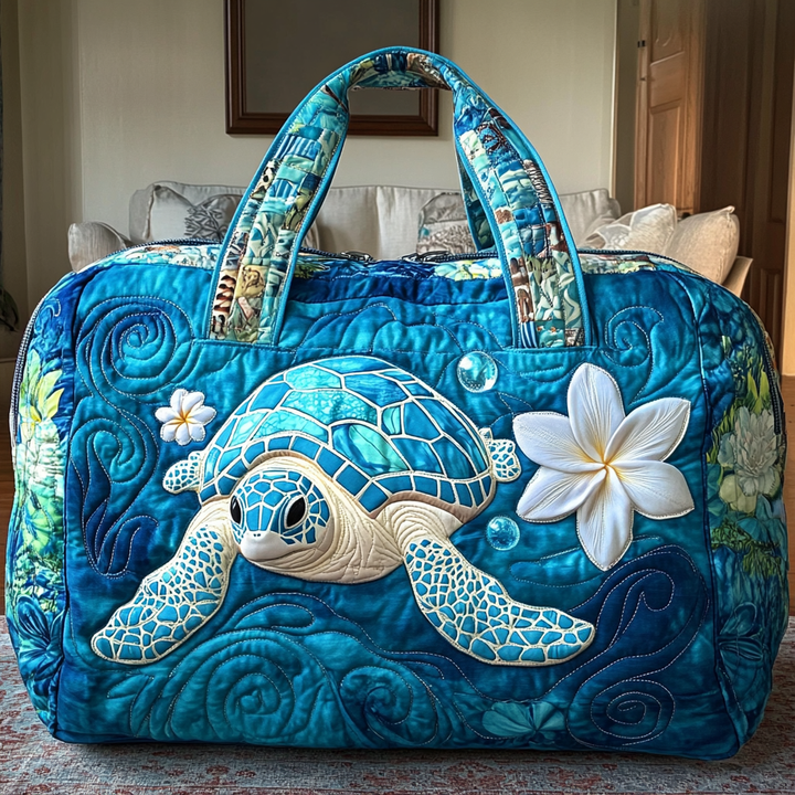 Quilted Travel Bag with Sea Turtle by Louise London
