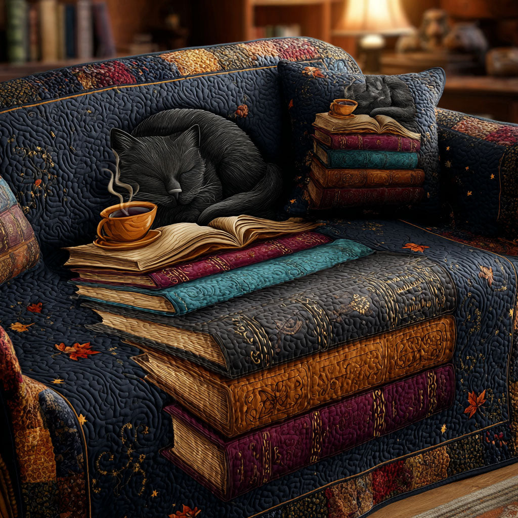 Quilted sofa cover with velvety appearance – Louise London