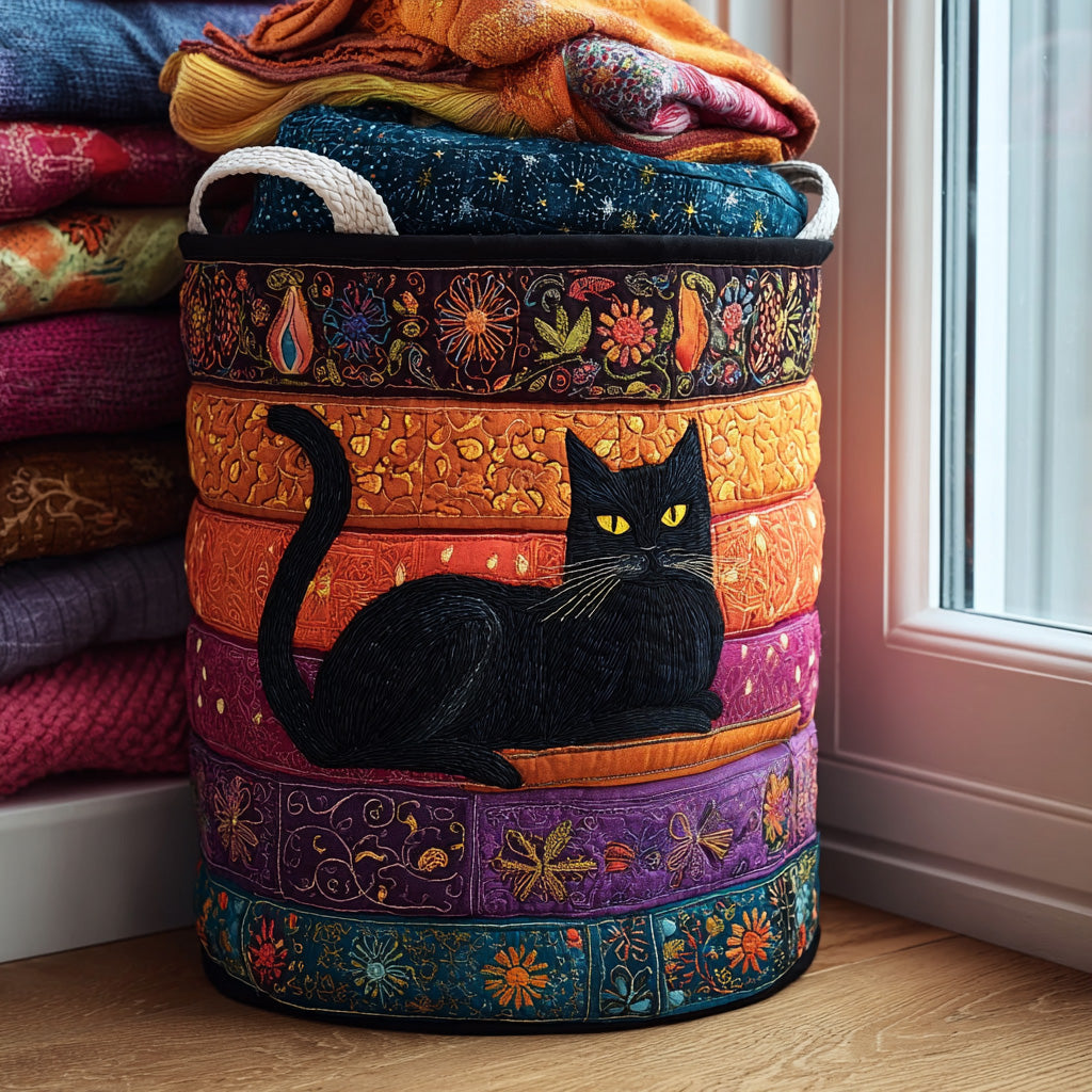 Quilted Cat-Shaped Laundry Basket – product image 6