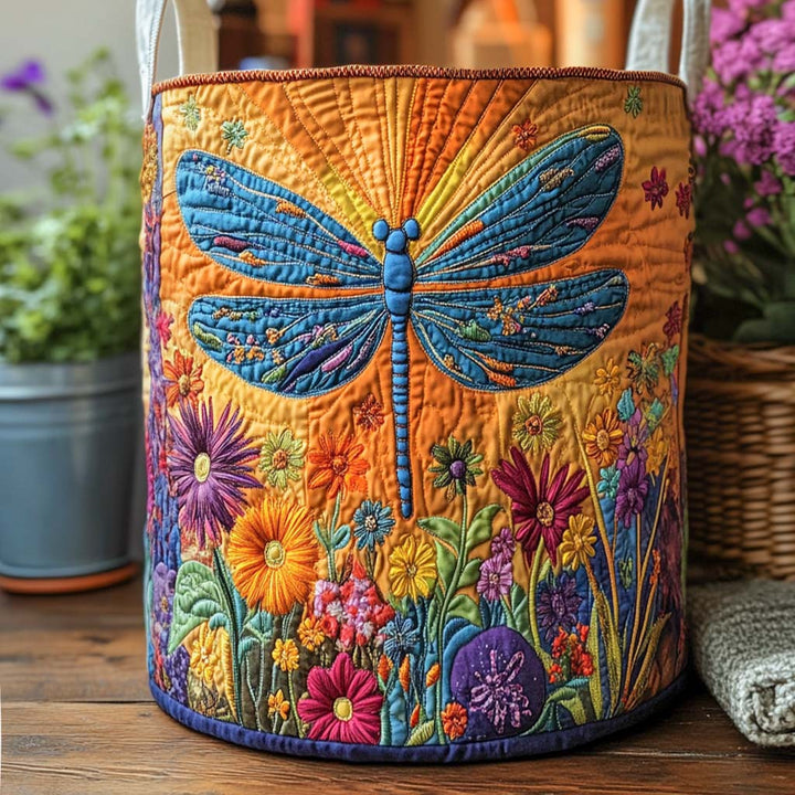 Quilted laundry basket with floral pattern by Louise London