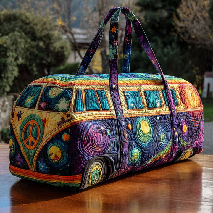 Quilted Travel Bag with Open Roads by Louise London