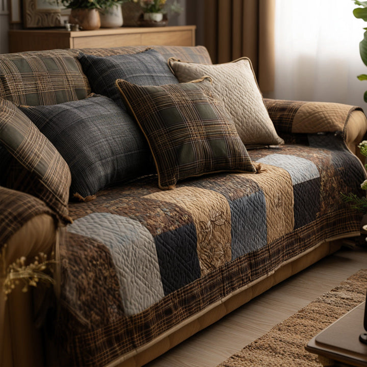 Quilted Patchwork Rustic Sofa Cover