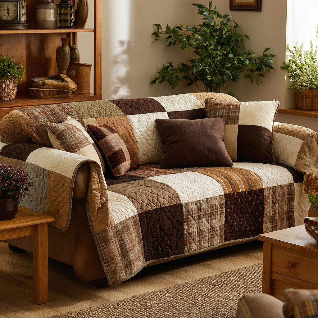 Quilted Patchwork Sofa Cover