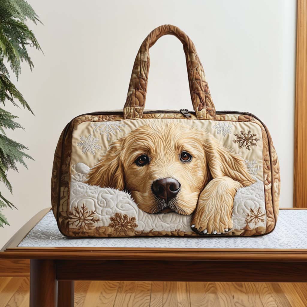 Quilted Travel Bag with Sun-Inspired Motif by Louise London