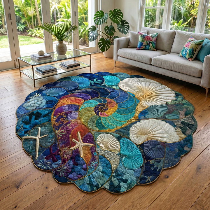 Wave Sanctuary custom-shaped rug by Louise London