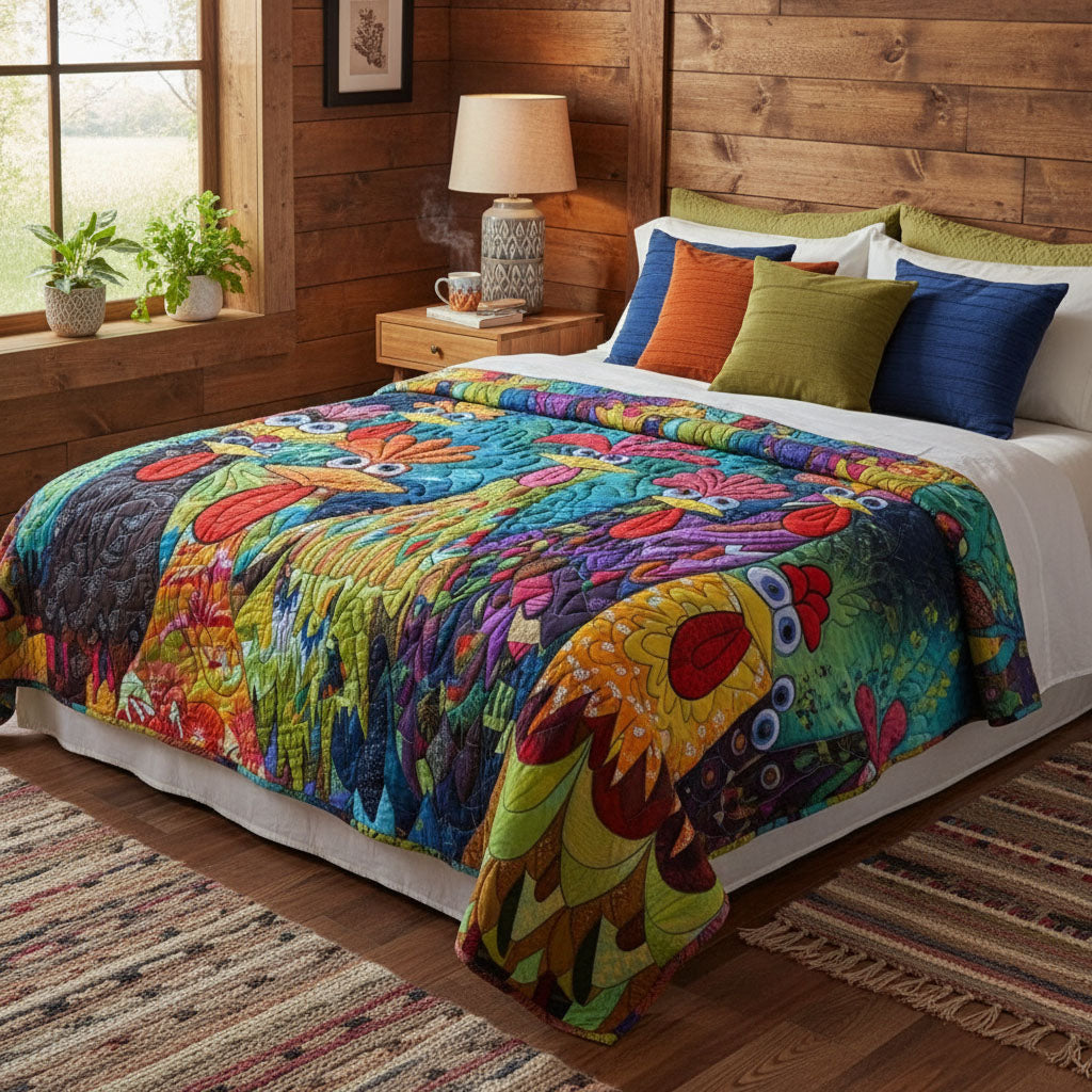 Fancy Chicken Quilted Blankets