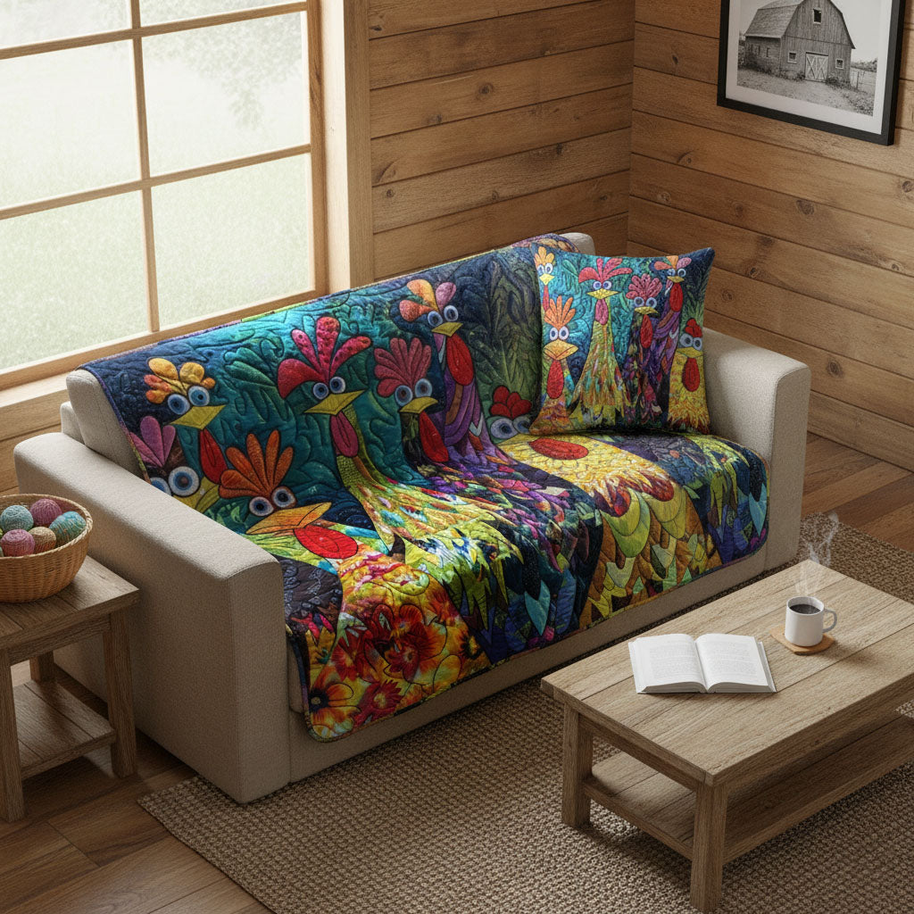 Fancy Chicken Quilted Blankets