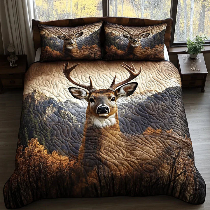 3-Piece Quilted Blanket Set - Woodland Animals