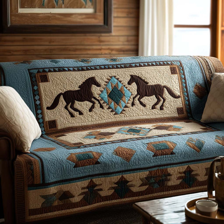 Quilted sofa cover with wild nature – Louise London