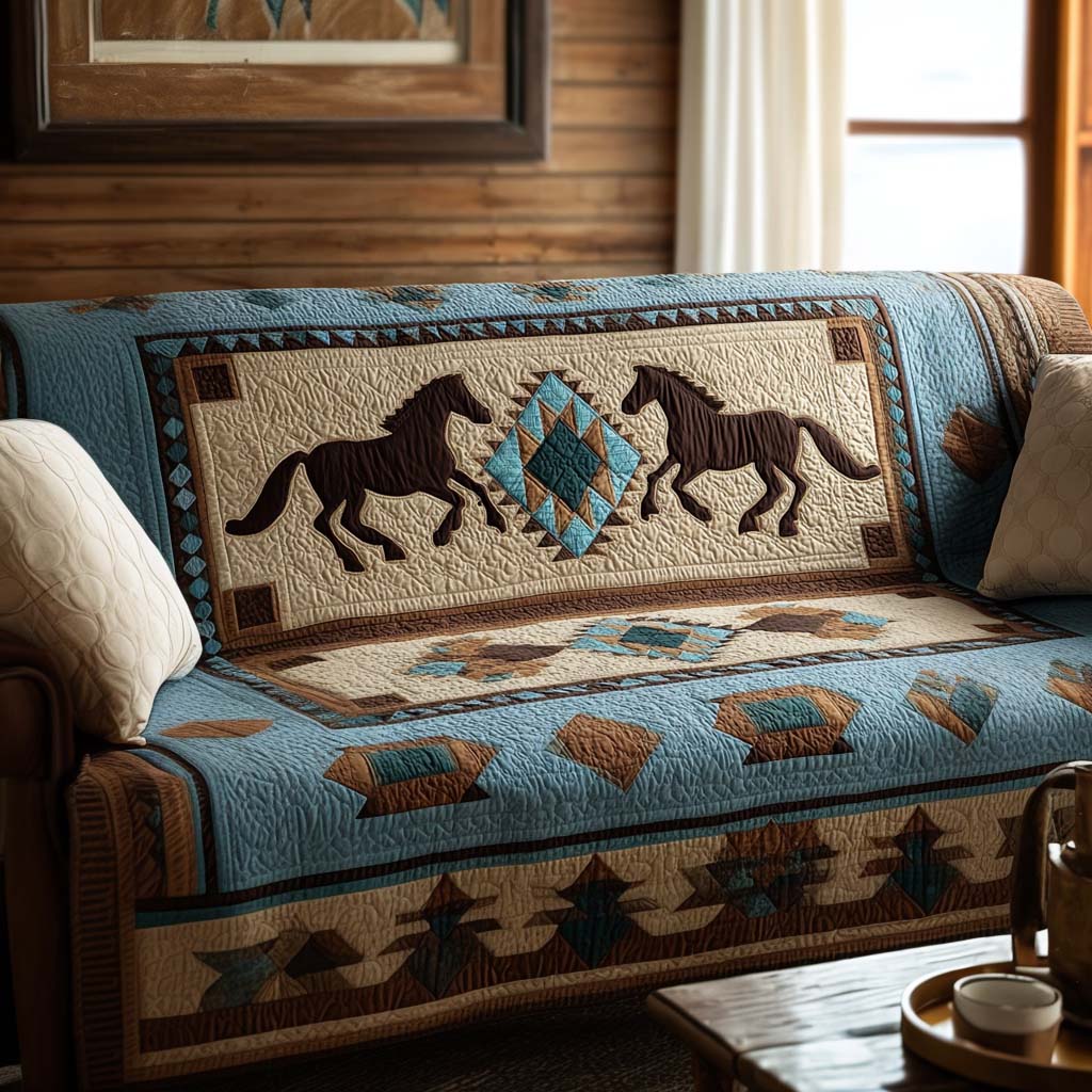 Quilted sofa cover with wild nature – Louise London