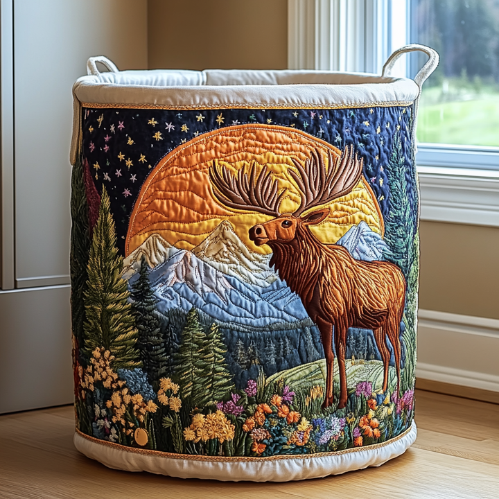Quilted Laundry Basket with Forest Landscape NCU0QN056