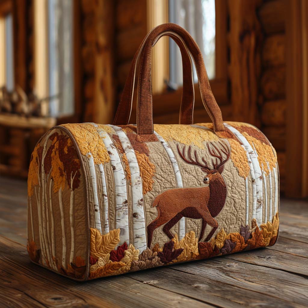 Quilted Travel Bag with Wild Woodland Trails by Louise London