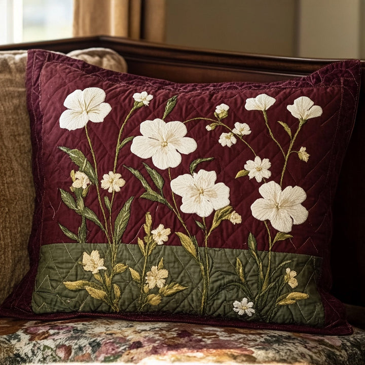 Quilted cushion cover with wildflowers NCU0PT7007