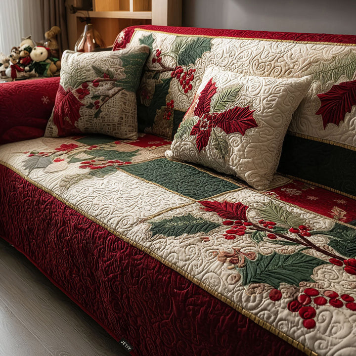 Quilted sofa cover with winter pattern – Louise London