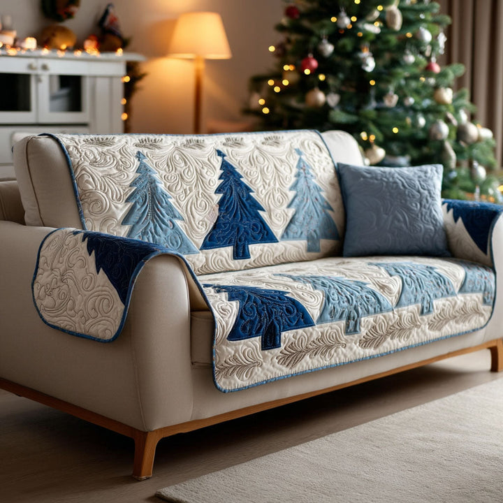 Quilted sofa cover with winter pines – Louise London