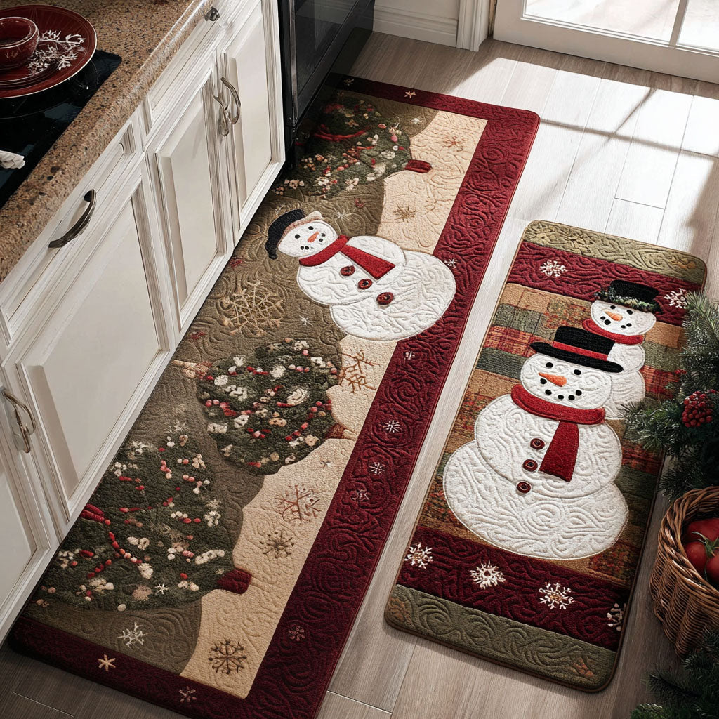 Joyful Winter Non-Slip Kitchen Mat by Louise London