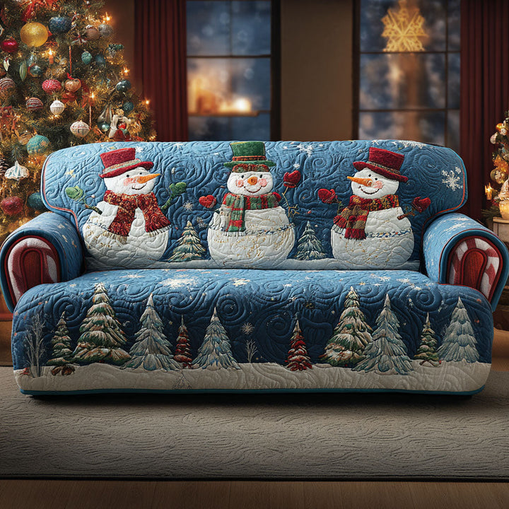 Quilted sofa cover with winter pattern – Louise London
