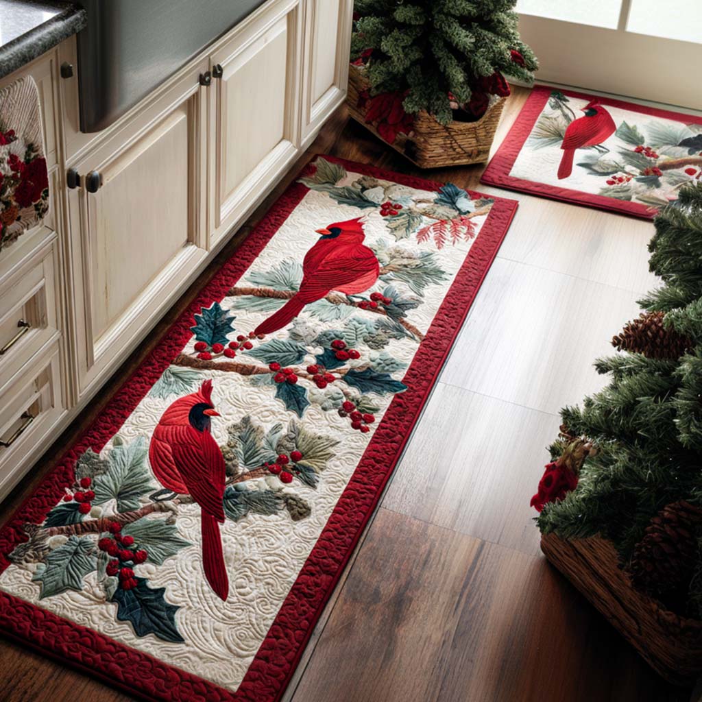 Classic Winter Non-Slip Kitchen Mat by Louise London