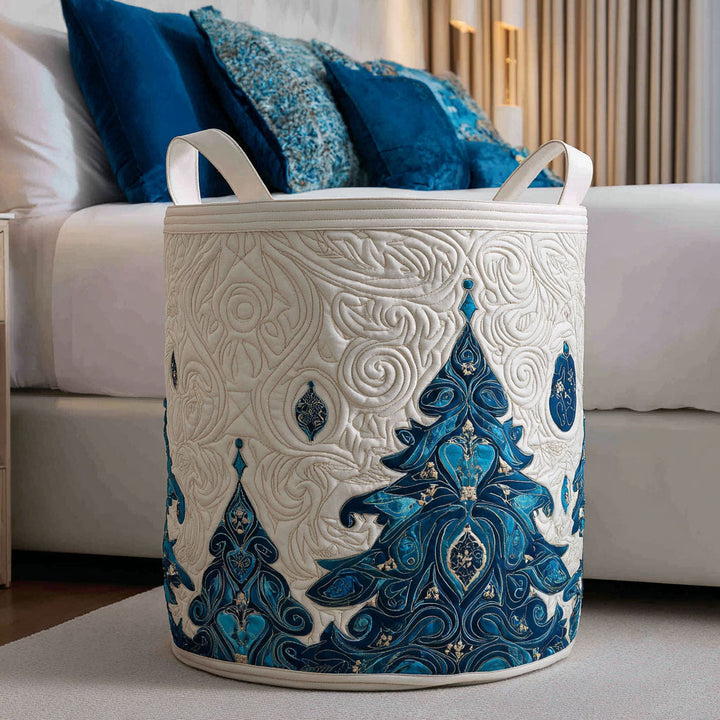 Quilted laundry basket with Christmas pattern – product image 8