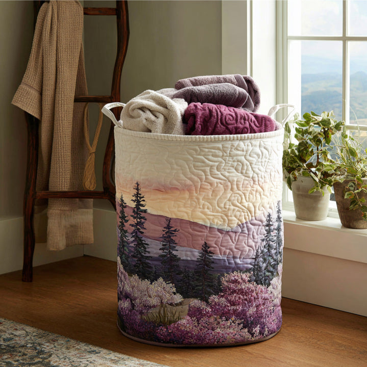 Quilted laundry basket with wisteria by Louise London