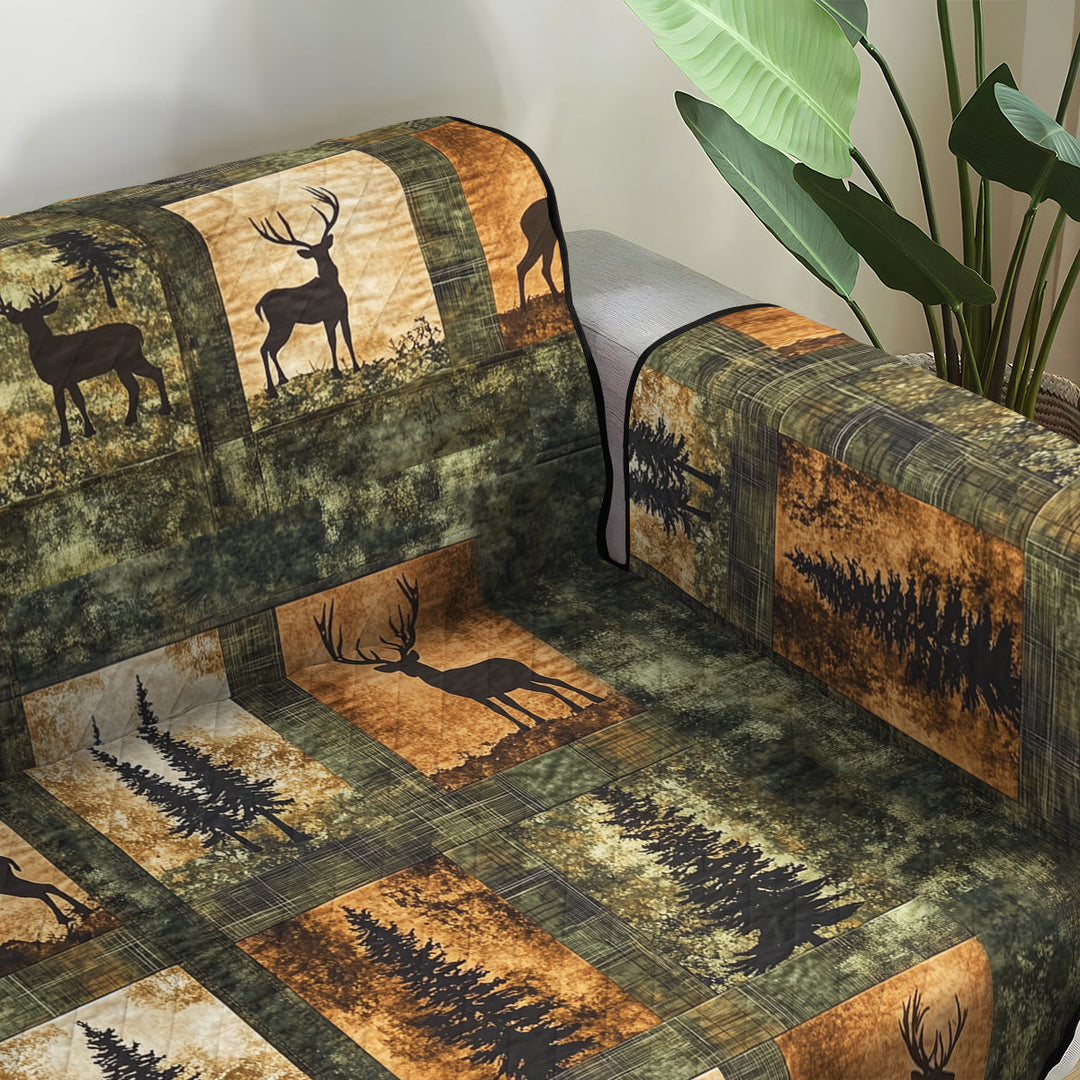 Quilted sofa cover with elegant forest – Louise London