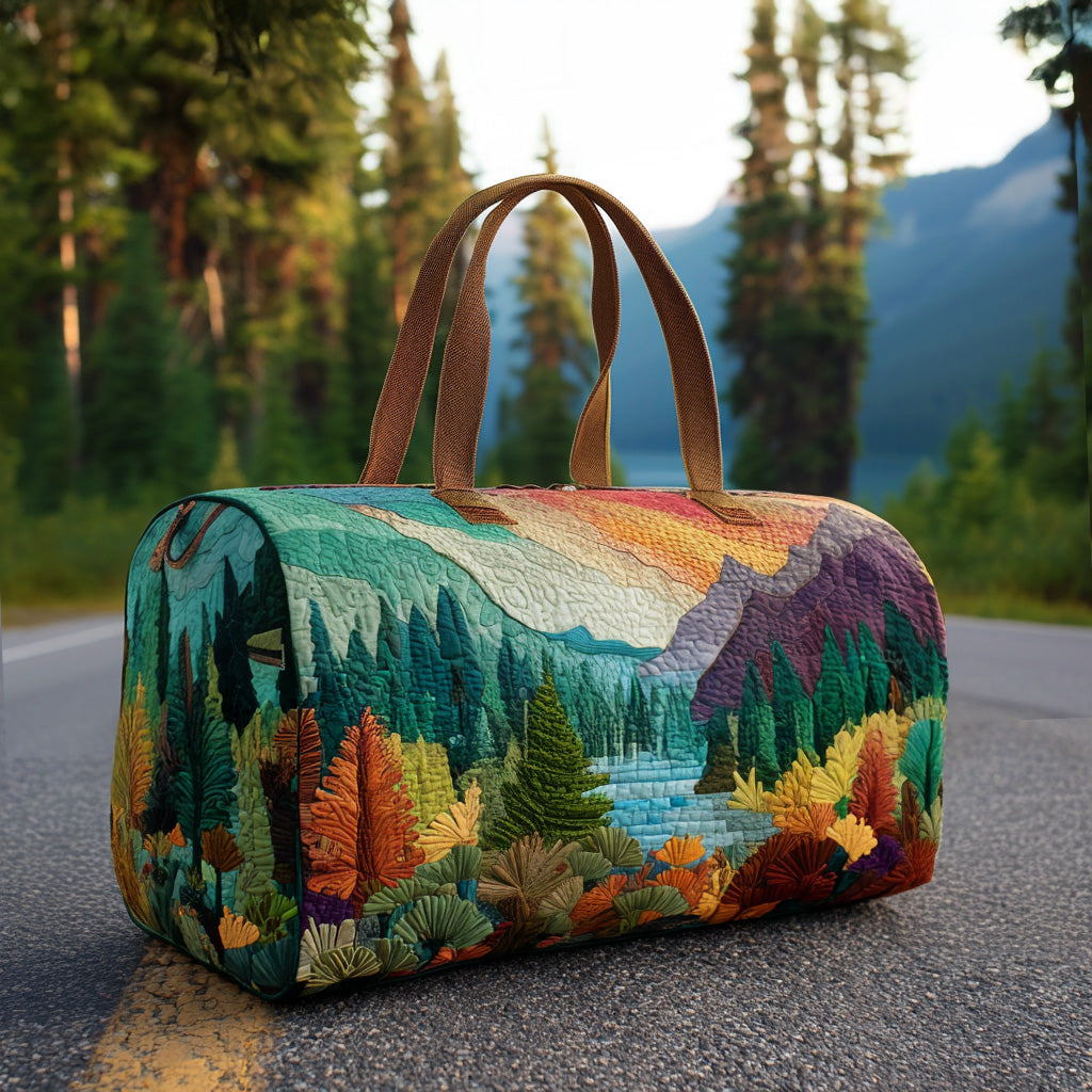 Quilted Travel Bag with Bright Woodland Scene by Louise London