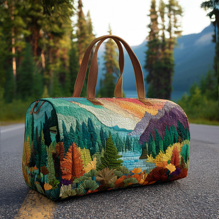 Quilted Travel Bag with Bright Woodland Scene by Louise London