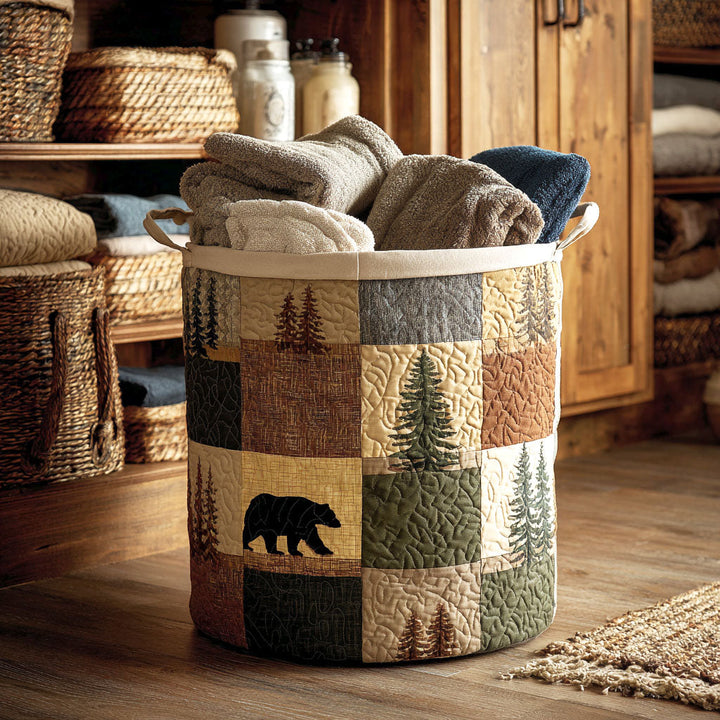 Padded Laundry Basket with Natural Landscape NCU0NTV396