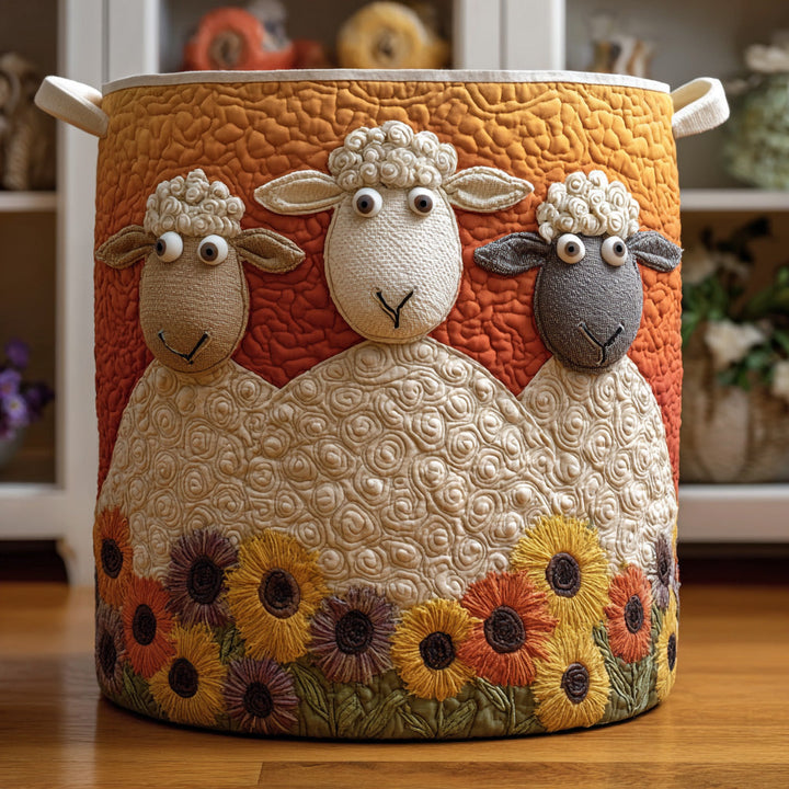 Quilted laundry basket with lamb NCU0DV806