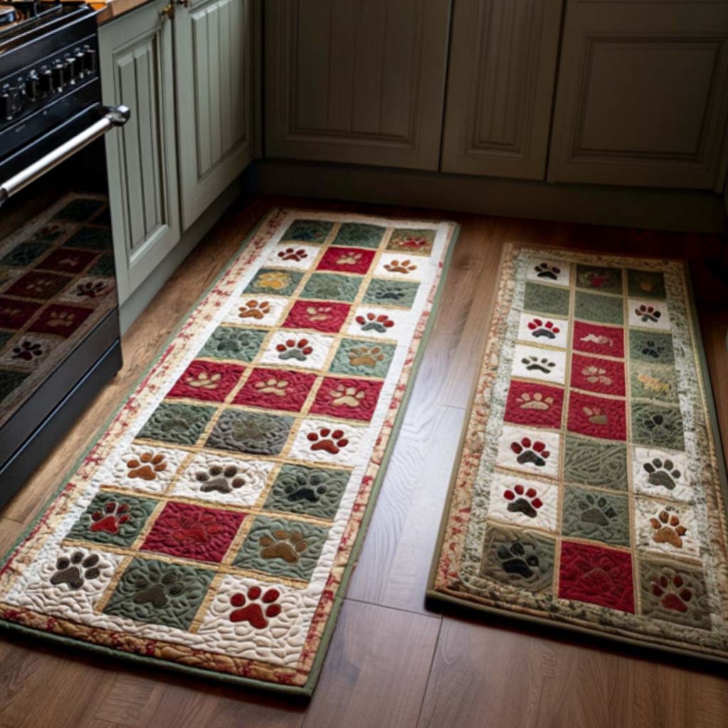 Classic Non-Slip Christmas Kitchen Mat by Louise London