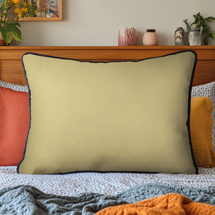 Classic Yellow Quilted Cushion Cover NCU0VL957