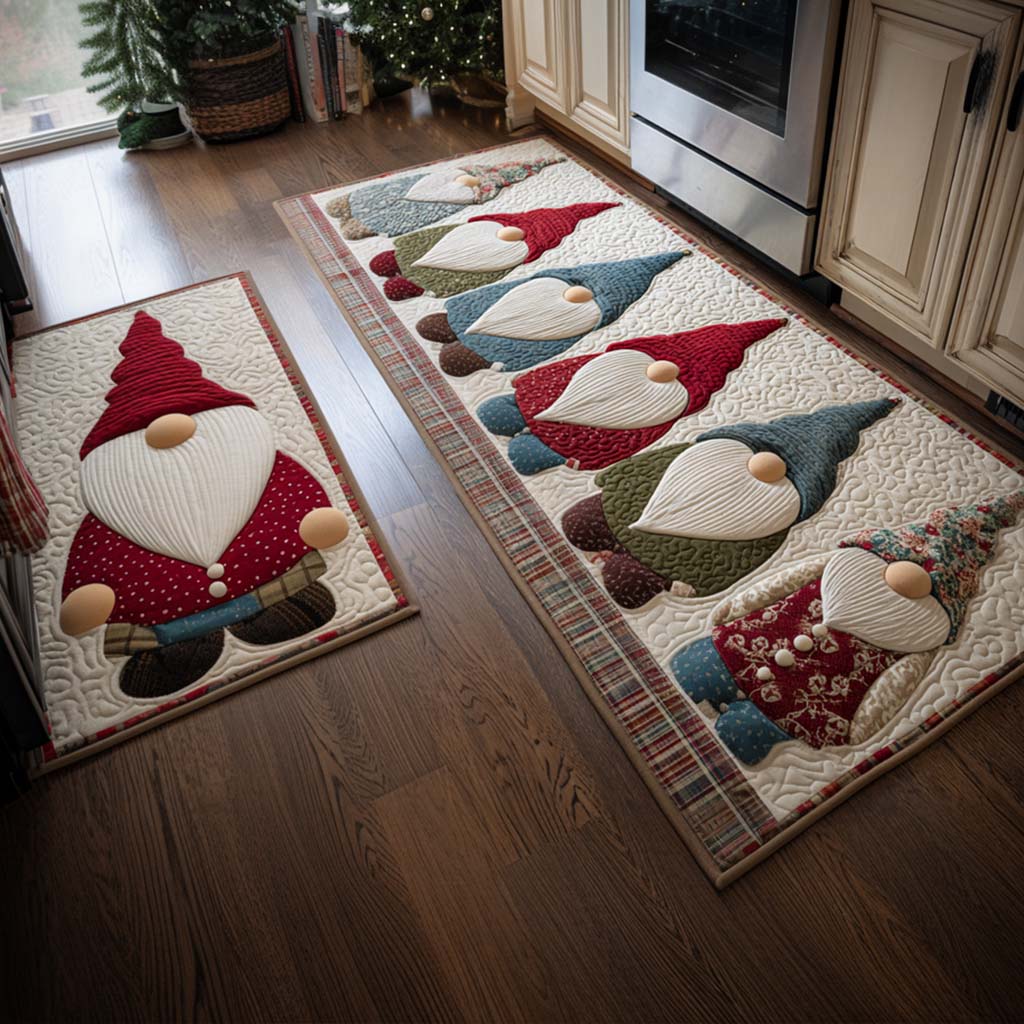 Non-slip Christmas Kitchen Mat with Traditional Atmosphere by Louise London
