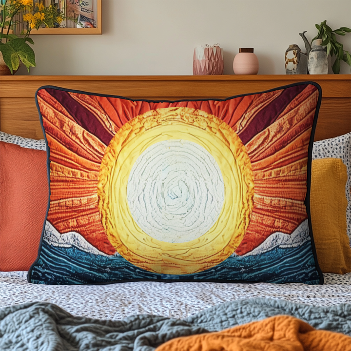 Quilted cushion cover with soft sunlight NCU0VL894
