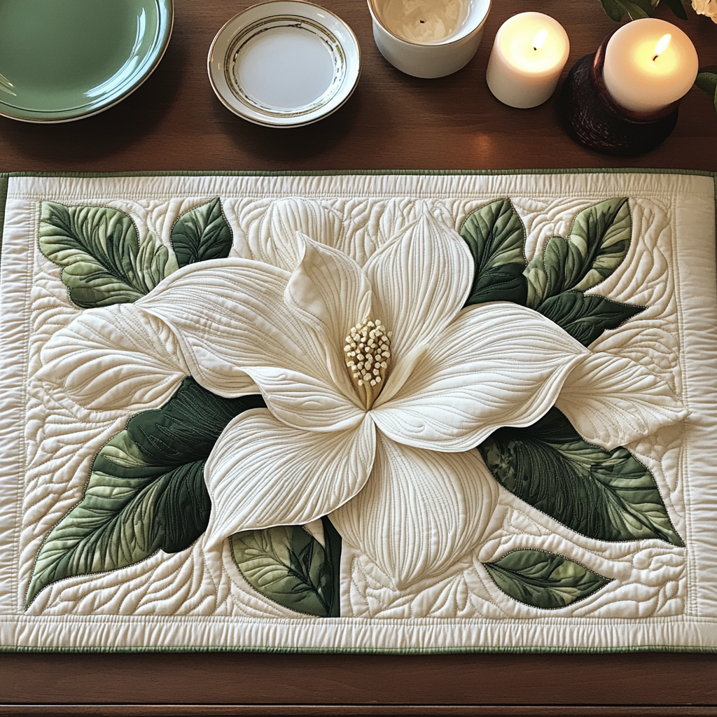 Quilted Placemat Bloom Grace by Louise London
