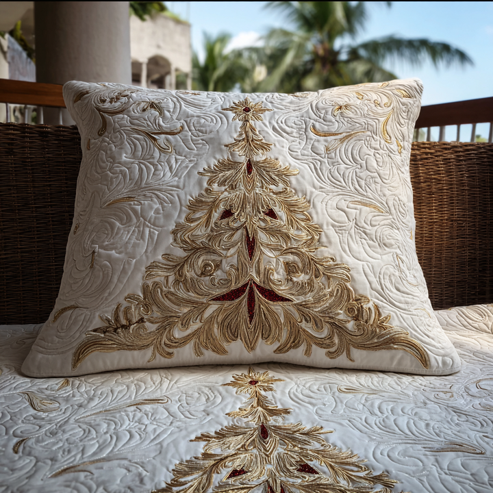 Quilted cushion cover with golden Christmas star NCU0VL2933