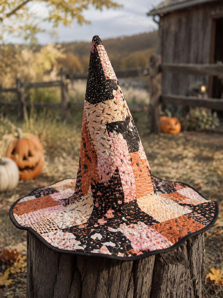 Handmade Quilted Witch Hat – Cute Halloween Patchwork