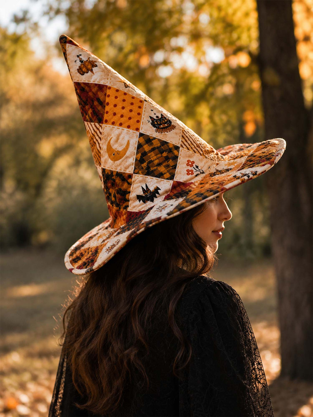 Handmade Quilted Witch Hat – Vintage Halloween Patchwork